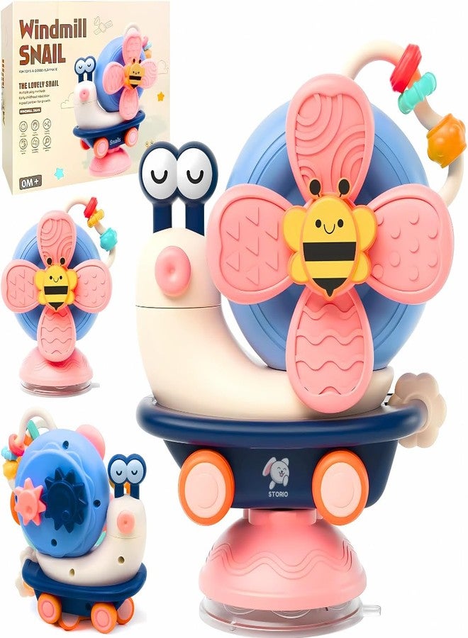 Storio 5-in-1 Suction Spinster Windmill Toy - Blue | Interactive Baby Toy for Bath & Play | Sensory Suction Cups Toy for Toddlers | Early Skill Development - Image 1
